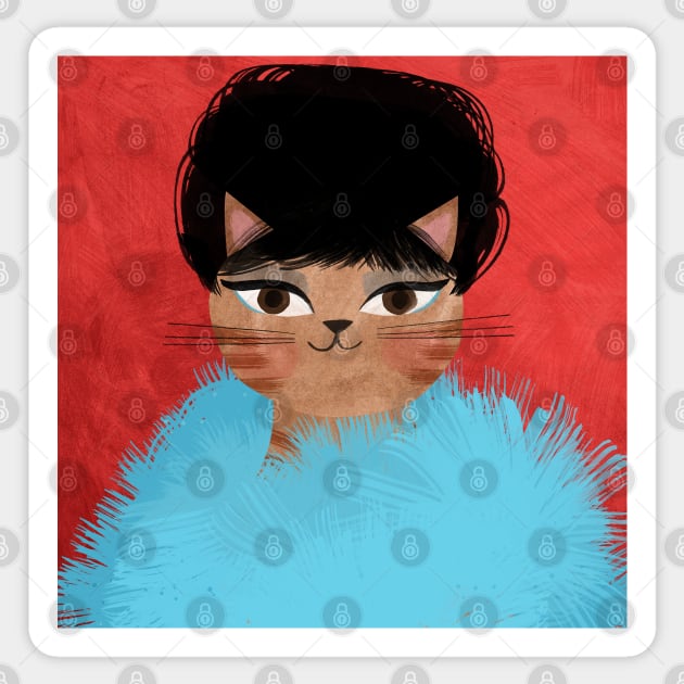Aretha FURRanklin Sticker by Planet Cat Studio